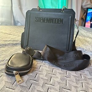 Steve Madden Charcoal Messenger Bag with Pouch